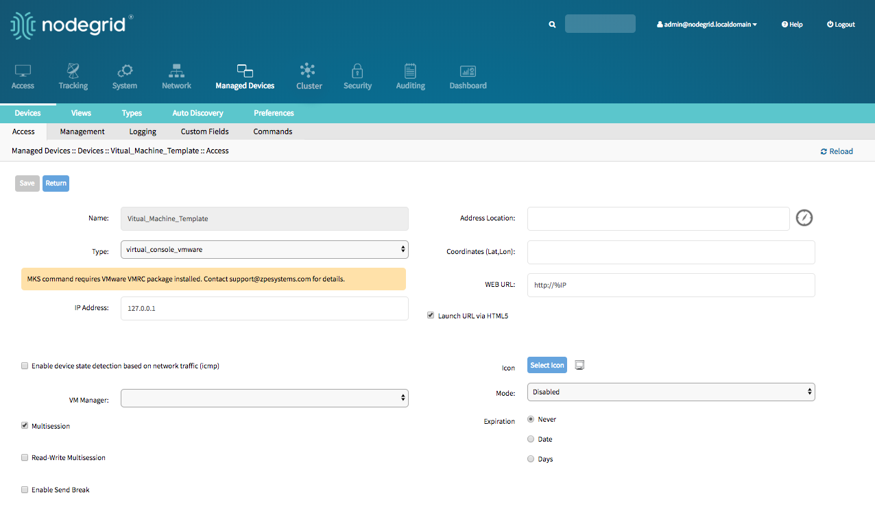 Create Template Device VM